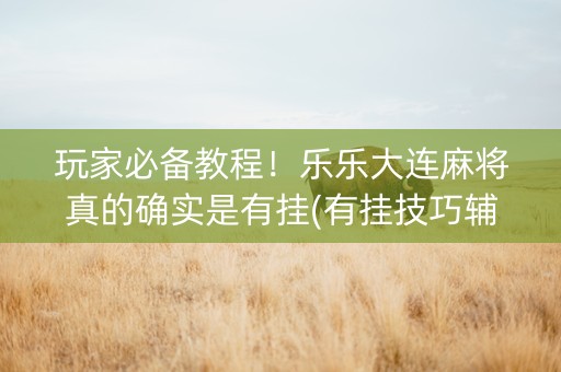 玩家必备教程！乐乐大连麻将真的确实是有挂(有挂技巧辅助器)