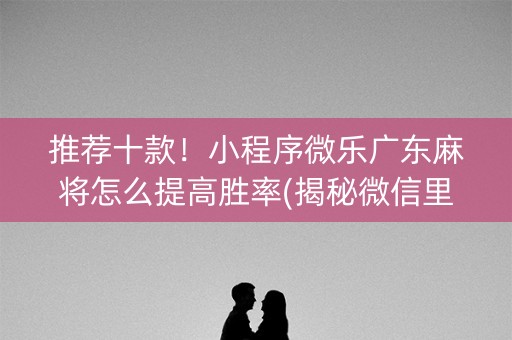 推荐十款！小程序微乐广东麻将怎么提高胜率(揭秘微信里自建房怎么赢)