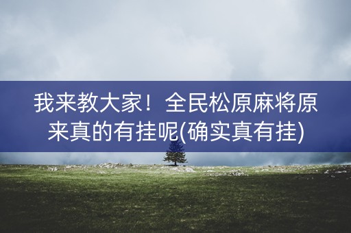 我来教大家！全民松原麻将原来真的有挂呢(确实真有挂)