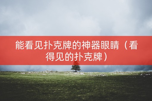 能看见扑克牌的神器眼睛（看得见的扑克牌）