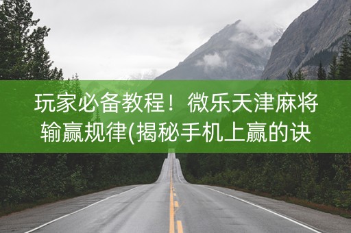 玩家必备教程！微乐天津麻将输赢规律(揭秘手机上赢的诀窍)