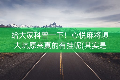 给大家科普一下！心悦麻将填大坑原来真的有挂呢(其实是有挂的)