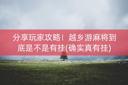 分享玩家攻略！越乡游麻将到底是不是有挂(确实真有挂)