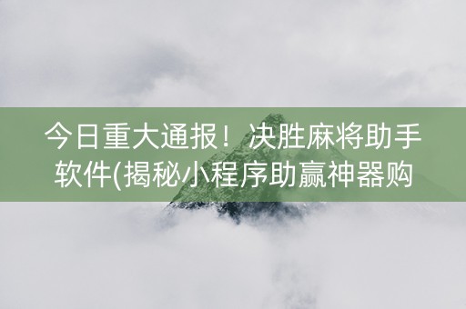 今日重大通报！决胜麻将助手软件(揭秘小程序助赢神器购买)