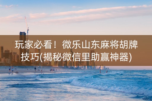 玩家必看！微乐山东麻将胡牌技巧(揭秘微信里助赢神器)