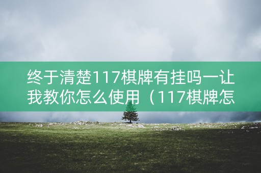 终于清楚117棋牌有挂吗一让我教你怎么使用（117棋牌怎么突然打不开了）