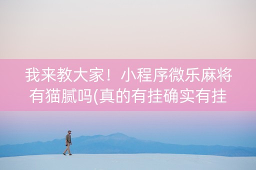 我来教大家！小程序微乐麻将有猫腻吗(真的有挂确实有挂)