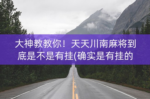 大神教教你！天天川南麻将到底是不是有挂(确实是有挂的)