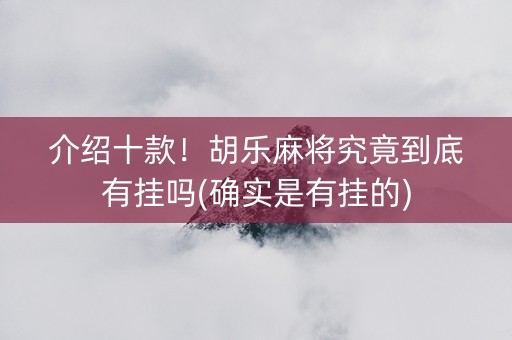 介绍十款！胡乐麻将究竟到底有挂吗(确实是有挂的)