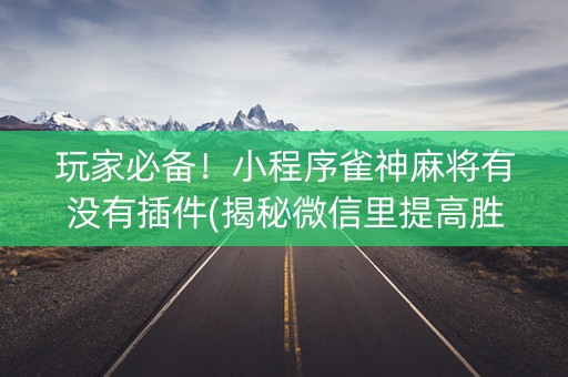 玩家必备！小程序雀神麻将有没有插件(揭秘微信里提高胜率)