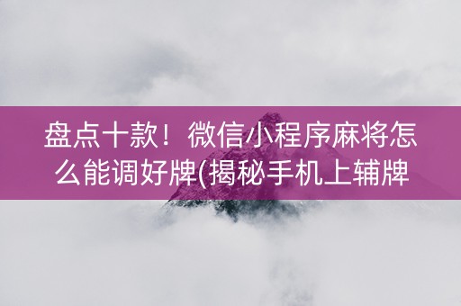 盘点十款！微信小程序麻将怎么能调好牌(揭秘手机上辅牌器)
