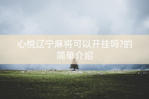 心悦辽宁麻将可以开挂吗?的简单介绍