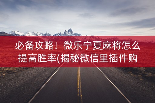 必备攻略！微乐宁夏麻将怎么提高胜率(揭秘微信里插件购买)