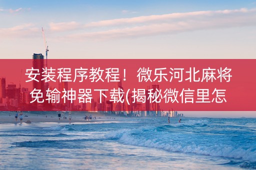 安装程序教程！微乐河北麻将免输神器下载(揭秘微信里怎么容易赢)