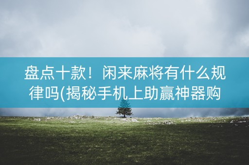 盘点十款！闲来麻将有什么规律吗(揭秘手机上助赢神器购买)