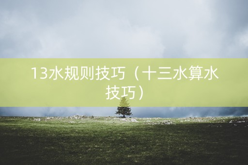 13水规则技巧（十三水算水技巧）