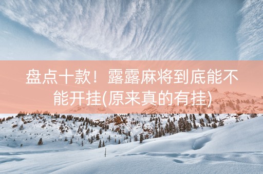 盘点十款！露露麻将到底能不能开挂(原来真的有挂)