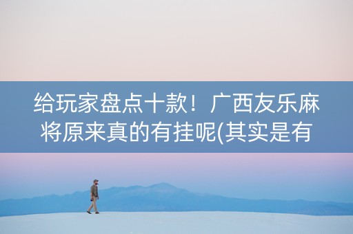 给玩家盘点十款！广西友乐麻将原来真的有挂呢(其实是有挂的)