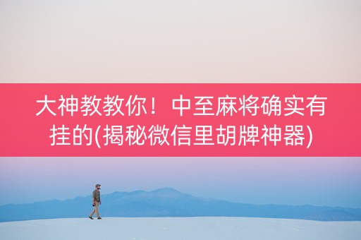 大神教教你！中至麻将确实有挂的(揭秘微信里胡牌神器)