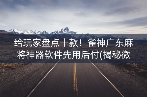 给玩家盘点十款！雀神广东麻将神器软件先用后付(揭秘微信里系统发好牌)