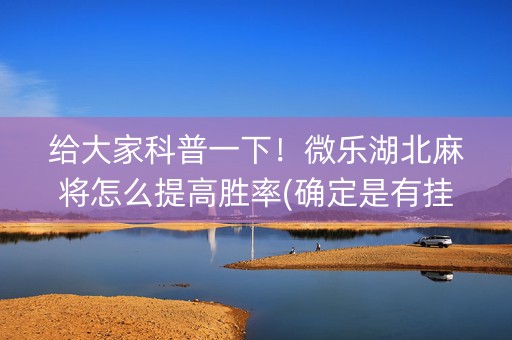 给大家科普一下！微乐湖北麻将怎么提高胜率(确定是有挂)