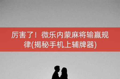 厉害了！微乐内蒙麻将输赢规律(揭秘手机上辅牌器)