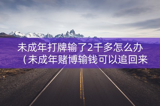 未成年打牌输了2千多怎么办（未成年赌博输钱可以追回来吗）