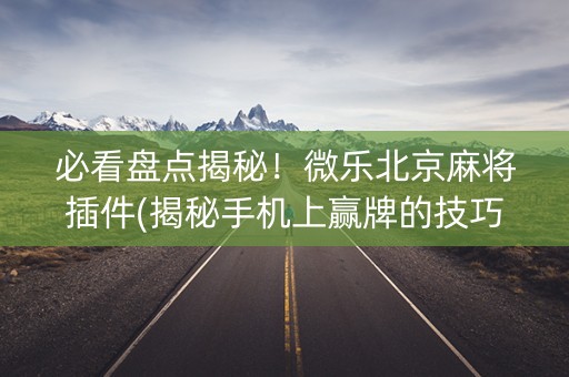 必看盘点揭秘！微乐北京麻将插件(揭秘手机上赢牌的技巧)
