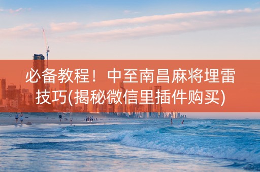 必备教程！中至南昌麻将埋雷技巧(揭秘微信里插件购买)