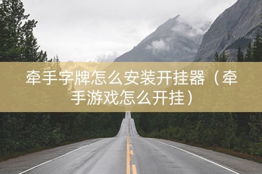 牵手字牌怎么安装开挂器（牵手游戏怎么开挂）