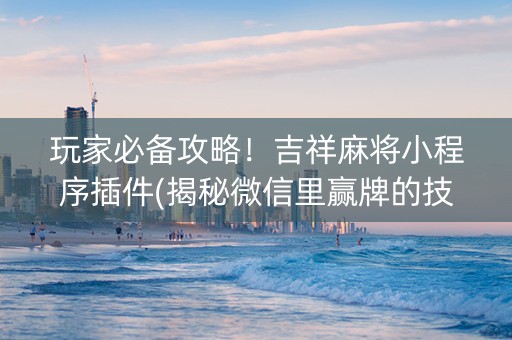 玩家必备攻略！吉祥麻将小程序插件(揭秘微信里赢牌的技巧)