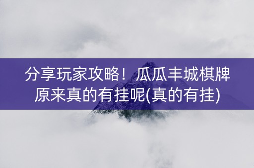 分享玩家攻略！瓜瓜丰城棋牌原来真的有挂呢(真的有挂)