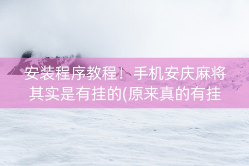 安装程序教程！手机安庆麻将其实是有挂的(原来真的有挂)