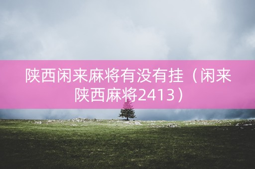 陕西闲来麻将有没有挂（闲来陕西麻将2413）