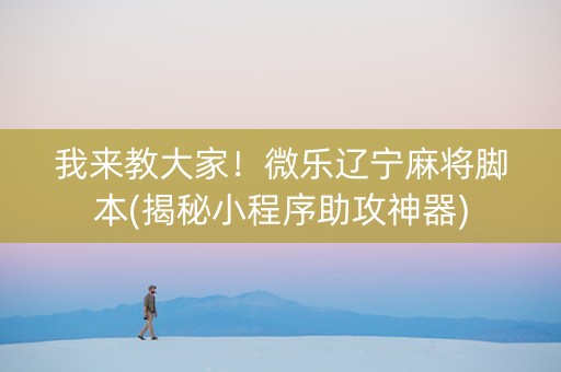 我来教大家！微乐辽宁麻将脚本(揭秘小程序助攻神器)