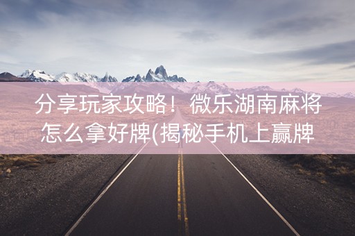 分享玩家攻略！微乐湖南麻将怎么拿好牌(揭秘手机上赢牌的技巧)