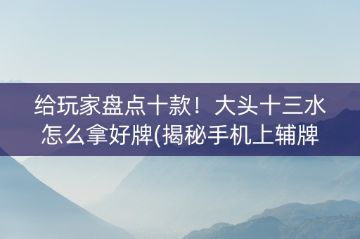 给玩家盘点十款！大头十三水怎么拿好牌(揭秘手机上辅牌器)
