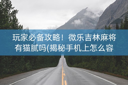 玩家必备攻略！微乐吉林麻将有猫腻吗(揭秘手机上怎么容易赢)