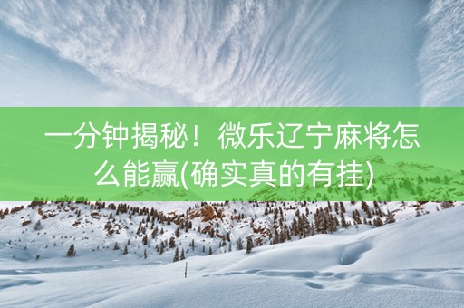 一分钟揭秘！微乐辽宁麻将怎么能赢(确实真的有挂)