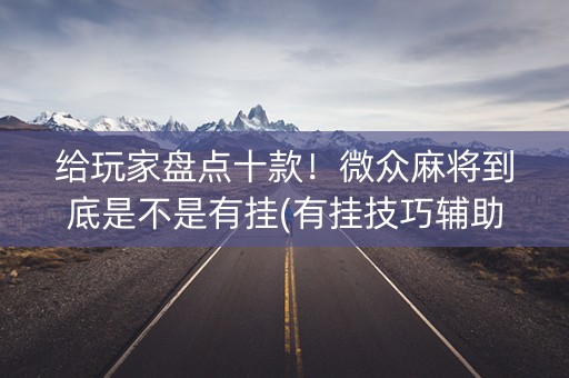 给玩家盘点十款！微众麻将到底是不是有挂(有挂技巧辅助器)