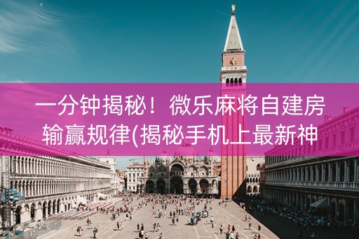 一分钟揭秘！微乐麻将自建房输赢规律(揭秘手机上最新神器下载)