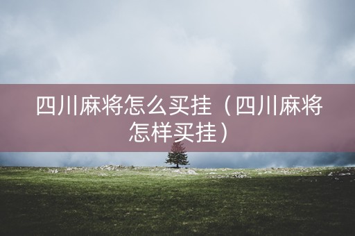 四川麻将怎么买挂（四川麻将怎样买挂）