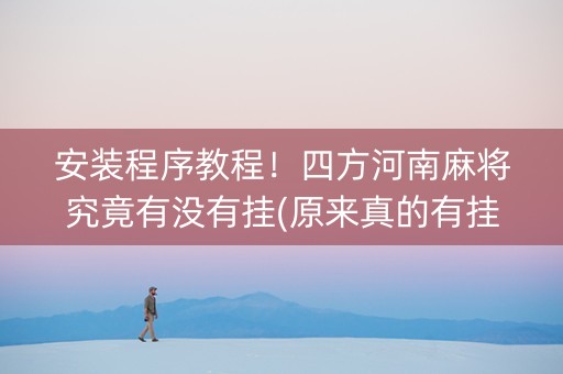 安装程序教程！四方河南麻将究竟有没有挂(原来真的有挂)