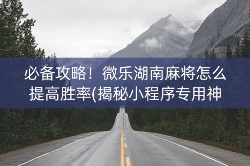 必备攻略！微乐湖南麻将怎么提高胜率(揭秘小程序专用神器下载)