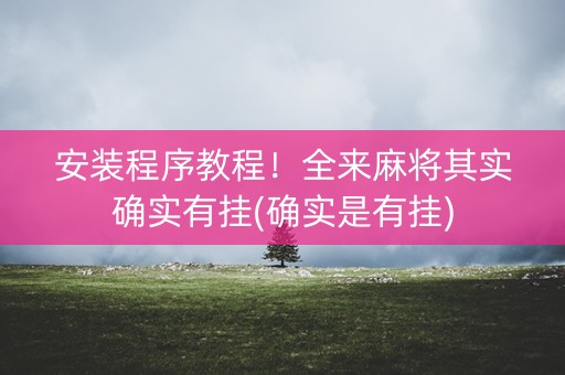 安装程序教程！全来麻将其实确实有挂(确实是有挂)