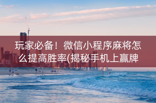 玩家必备！微信小程序麻将怎么提高胜率(揭秘手机上赢牌的技巧)