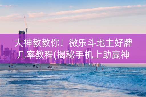 大神教教你！微乐斗地主好牌几率教程(揭秘手机上助赢神器购买)