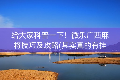 给大家科普一下！微乐广西麻将技巧及攻略(其实真的有挂)