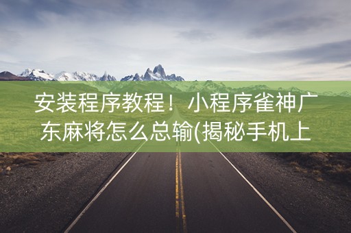 安装程序教程！小程序雀神广东麻将怎么总输(揭秘手机上赢牌的技巧)