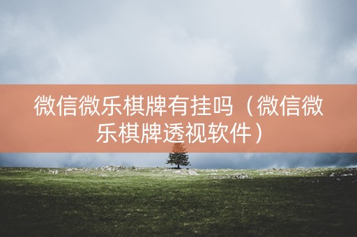 微信微乐棋牌有挂吗（微信微乐棋牌透视软件）